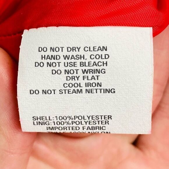 VTG 90s Gunne Sax Jessica McClintock Red Polka Dot Tulle Mini Dress - Picture 10 of 12